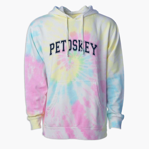 Petoskey Montessori Elementary School Varsity Arch Premium Tie-Dye Hoodie