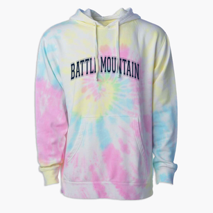 Battle Mountain High School Varsity Arch Premium Tie-Dye Hoodie