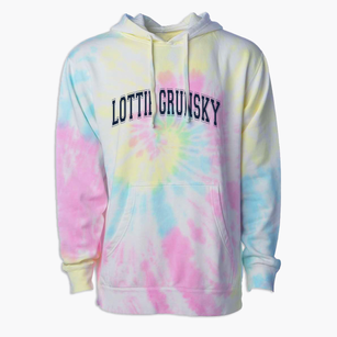 Lottie Grunsky Elementary School Varsity Arch Premium Tie-Dye Hoodie