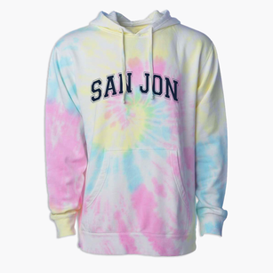 San Jon High School Varsity Arch Premium Tie-Dye Hoodie