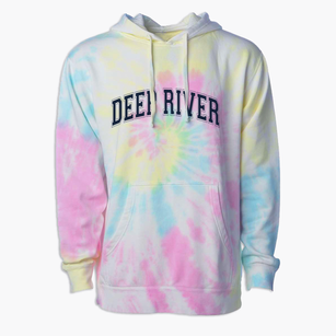 Deep River Elementary School Varsity Arch Premium Tie-Dye Hoodie