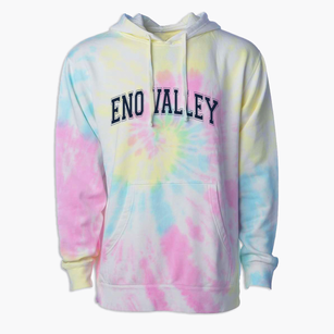 Eno Valley Elementary School Varsity Arch Premium Tie-Dye Hoodie