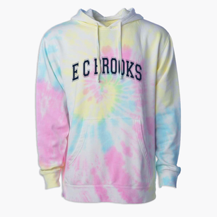 E C Brooks Elementary School Varsity Arch Premium Tie-Dye Hoodie