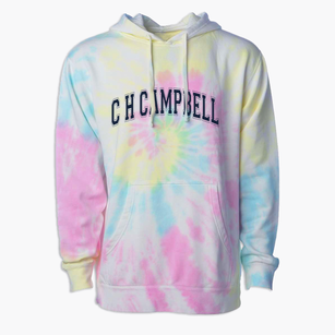 C H Campbell Elementary School Varsity Arch Premium Tie-Dye Hoodie