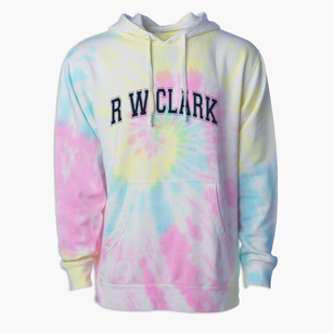 R W Clark Elementary School Varsity Arch Premium Tie-Dye Hoodie