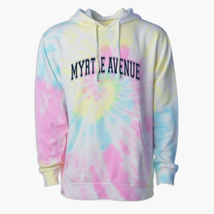 Myrtle Avenue Elementary School Varsity Arch Premium Tie-Dye Hoodie