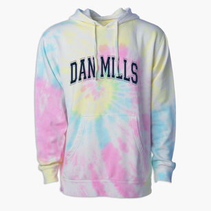 Dan Mills Elementary School Varsity Arch Premium Tie-Dye Hoodie