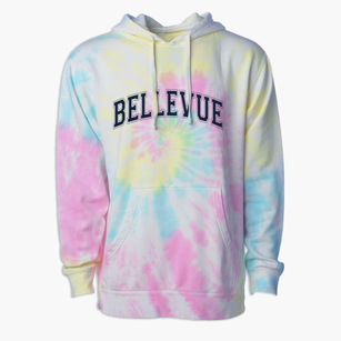 Bellevue Junior High School Varsity Arch Premium Tie-Dye Hoodie