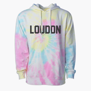 Loudon New Hampshire Classic Block Premium Tie-Dye Hoodie