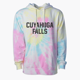 Cuyahoga Falls Ohio Classic Block Premium Tie-Dye Hoodie