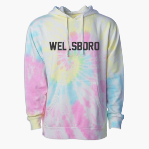 Wellsboro Pennsylvania Classic Block Premium Tie-Dye Hoodie