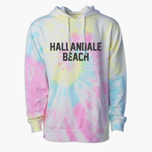 Hallandale Beach Florida Classic Block Premium Tie-Dye Hoodie