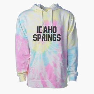 Idaho Springs Colorado Classic Block Premium Tie-Dye Hoodie