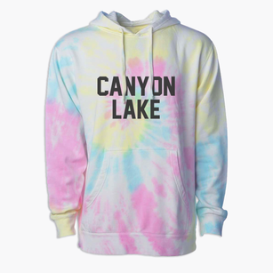 Canyon Lake Texas Classic Block Premium Tie-Dye Hoodie