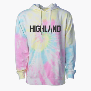 Highland Wisconsin Classic Block Premium Tie-Dye Hoodie