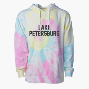 Lake Petersburg Illinois Classic Block Premium Tie-Dye Hoodie