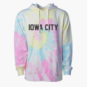 Iowa City Iowa Classic Block Premium Tie-Dye Hoodie