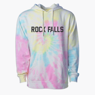 Rock Falls Illinois Classic Block Premium Tie-Dye Hoodie