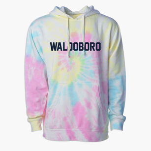 Waldoboro Maine Classic Block Premium Tie-Dye Hoodie