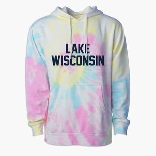 Lake Wisconsin Wisconsin Classic Block Premium Tie-Dye Hoodie
