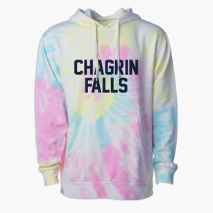 Chagrin Falls Ohio Classic Block Premium Tie-Dye Hoodie