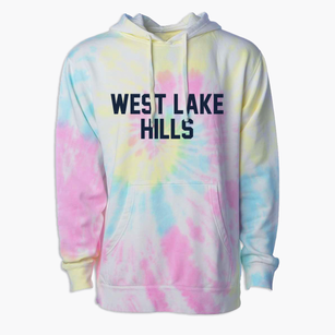 West Lake Hills Texas Classic Block Premium Tie-Dye Hoodie