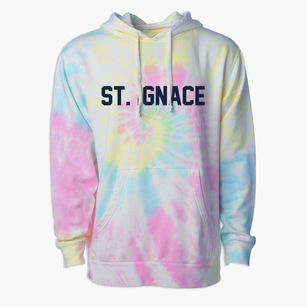 St. Ignace Michigan Classic Block Premium Tie-Dye Hoodie