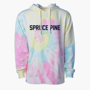 Spruce Pine North Carolina Classic Block Premium Tie-Dye Hoodie
