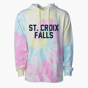 St. Croix Falls Wisconsin Classic Block Premium Tie-Dye Hoodie