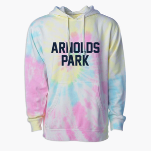 Arnolds Park Iowa Classic Block Premium Tie-Dye Hoodie