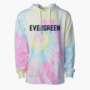 Evergreen Wisconsin Classic Block Premium Tie-Dye Hoodie