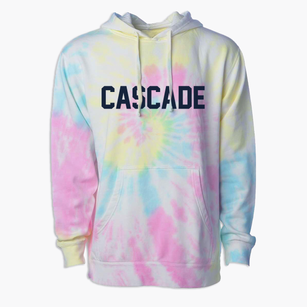 Cascade Wisconsin Classic Block Premium Tie-Dye Hoodie