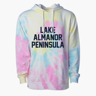 Lake Almanor Peninsula California Classic Block Premium Tie-Dye Hoodie