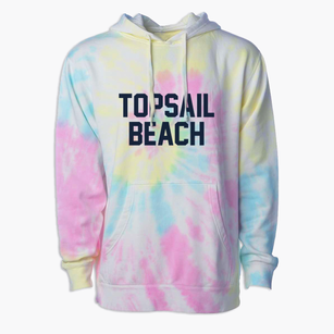Topsail Beach North Carolina Classic Block Premium Tie-Dye Hoodie