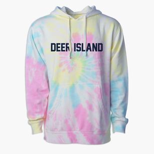 Deer Island Oregon Classic Block Premium Tie-Dye Hoodie