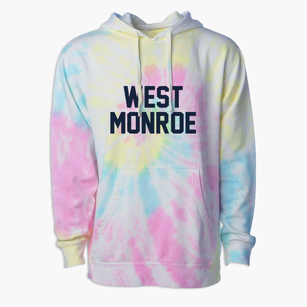 West Monroe Louisiana Classic Block Premium Tie-Dye Hoodie