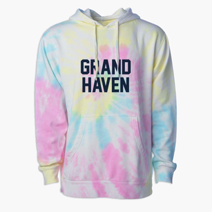 Grand Haven Michigan Classic Block Premium Tie-Dye Hoodie
