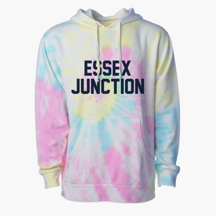 Essex Junction Vermont Classic Block Premium Tie-Dye Hoodie