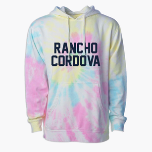 Rancho Cordova California Classic Block Premium Tie-Dye Hoodie