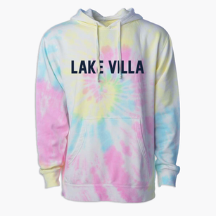 Lake Villa Illinois Classic Block Premium Tie-Dye Hoodie