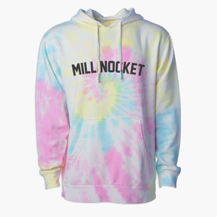 Millinocket Maine Classic Curve Premium Tie-Dye Hoodie