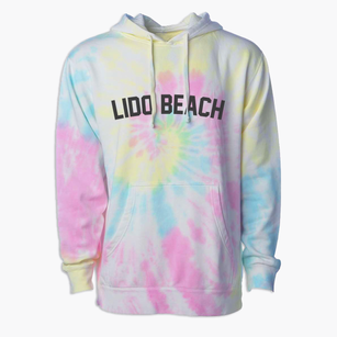 Lido Beach New York Classic Curve Premium Tie-Dye Hoodie