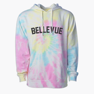 Bellevue Iowa Classic Curve Premium Tie-Dye Hoodie