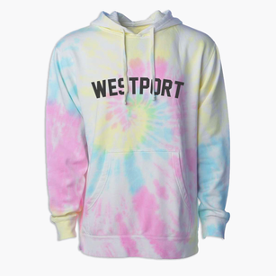 Westport Connecticut Classic Curve Premium Tie-Dye Hoodie