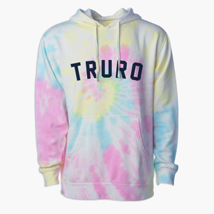 Truro Massachusetts Classic Curve Premium Tie-Dye Hoodie