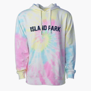 Island Park Idaho Classic Curve Premium Tie-Dye Hoodie