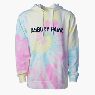 Asbury Park New Jersey Classic Curve Premium Tie-Dye Hoodie