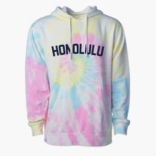 Honolulu Hawaii Classic Curve Premium Tie-Dye Hoodie