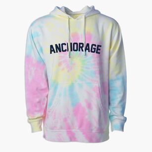 Anchorage Alaska Classic Curve Premium Tie-Dye Hoodie