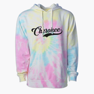 Cherokee North Carolina Vintage Team Premium Tie-Dye Hoodie